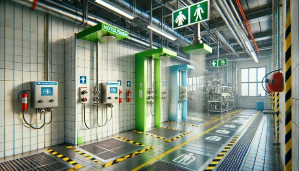 Richtig ausgestattet: Notduschen-Lösungen für Laboratorien und Produktionsstätten